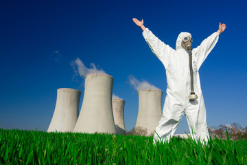 Man at nuclear power plant