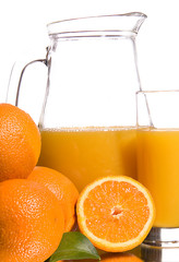 Oranges with fresh juice