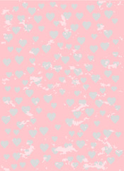 Grunge heart's pink and grey background