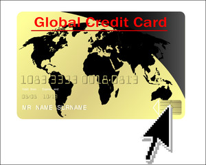 Global credit card vector