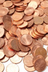 coins  on white background