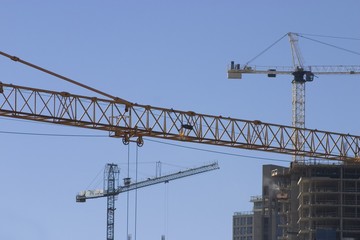 Fototapeta na wymiar Heavy industrial cranes