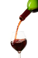Red wine filling a glass, drink