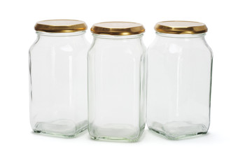 Three glass containers