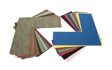 Matboard samples fanned out