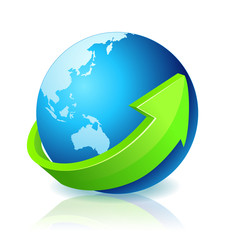Fototapeta premium World Globe Go Green - Australia