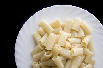 cooked pasta on the dish