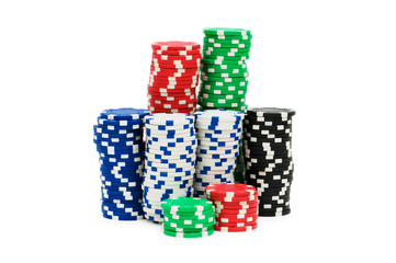 Stack of chips isolated on the white background