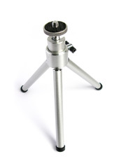 Tiny tripod open in white background