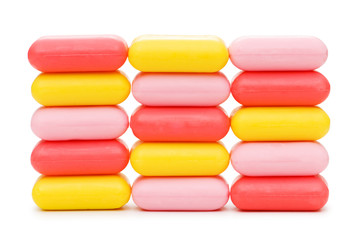 Stack of soap isolated on the white