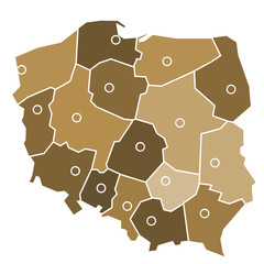 Obraz premium Poland administrative map