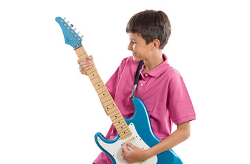 Boy whit electric guitar