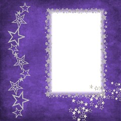 cadre étoiles sur fond violet