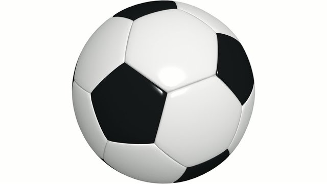 Rotating soccer ball isolated