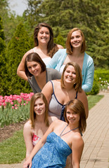 Group of College Girls in the Park
