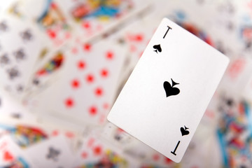 Close-up up of a spades ace
