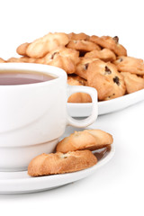 Sweet cookies and cup of tea