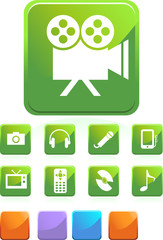 Media Green Square Icon