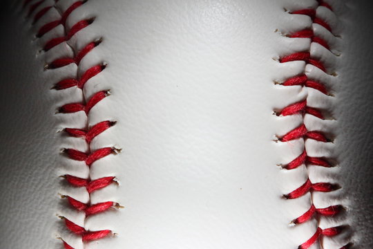 closeup of an baseball