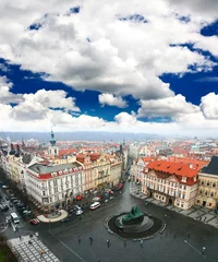 Schilderijen op glas aerial view of Prague's Old Town Square © Gary