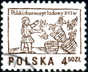Polska. Apiculture. Timbre postal.