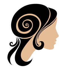 silhouette of a girl with long beautiful hair