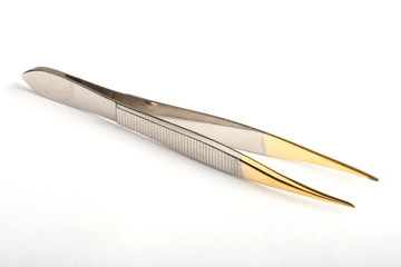 tweezers with golden tips