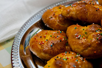 rolls on the silver tray