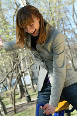 woman on a swing