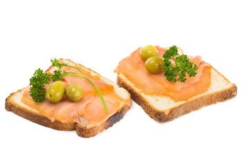 Dietary Meal. Smoked Salmon and Olives.
