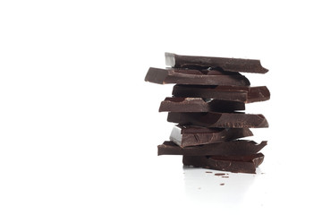 Stack of chocolate pieces