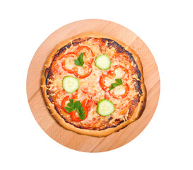 tomato pizza with pepper. Isolated
