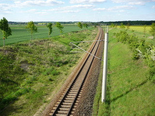 Fototapeta na wymiar Eisenbahnstrecke Braunschweig - Wolfsburg