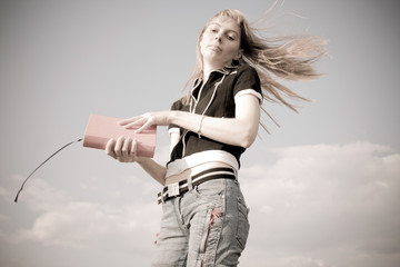 girl with book