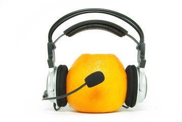 orange and headphones
