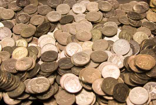 Pile of GB coinage