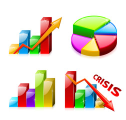 Set 1 of glassy graphs with diagram (finance)