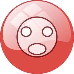 red abstract face window button