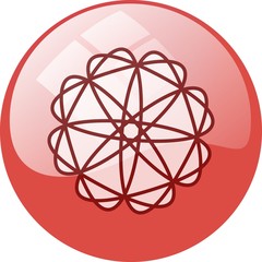 red abstract form button