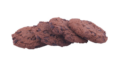 chocolate cookies isolated on white