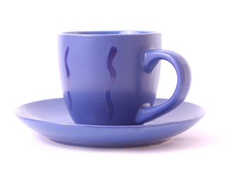 blue cup isolated on white