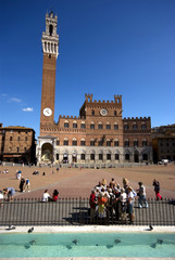 Siena, Piazza del Campo e Palazzo Pubblico 1 - obrazy, fototapety, plakaty