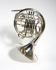 Obraz na płótnie Canvas Double French Horn - Srebrny