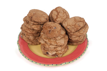 Chocolate chip cookies on a plate