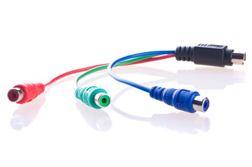 Naklejka premium Wires for video and audio.