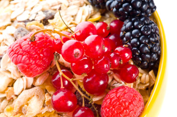 musli and fresh berries