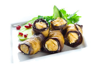 Eggplants stuffed cheese.