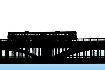 Train on bridge