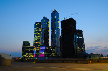 skyscrapers business centre at night