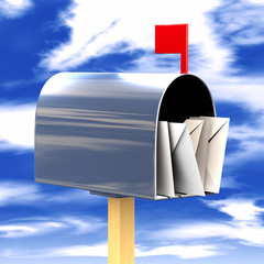 Briefkasten mit weißen Briefen